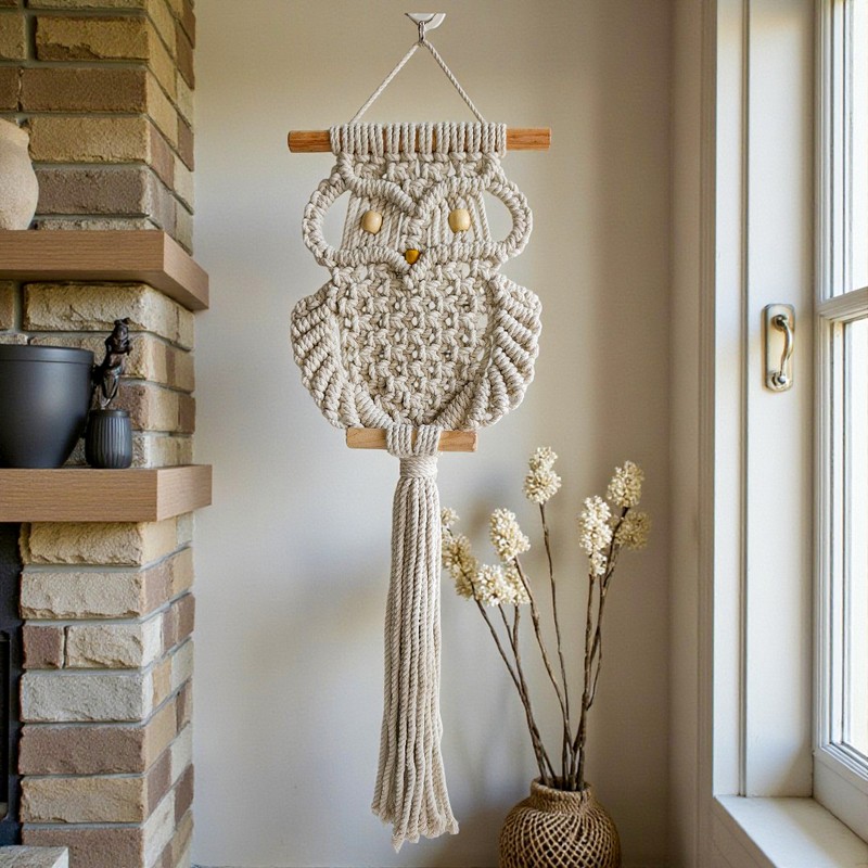 Twilight Owl Charm Cotton Wall Accent