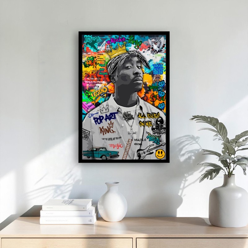Tupac Pop Art Wall Painting With Frame