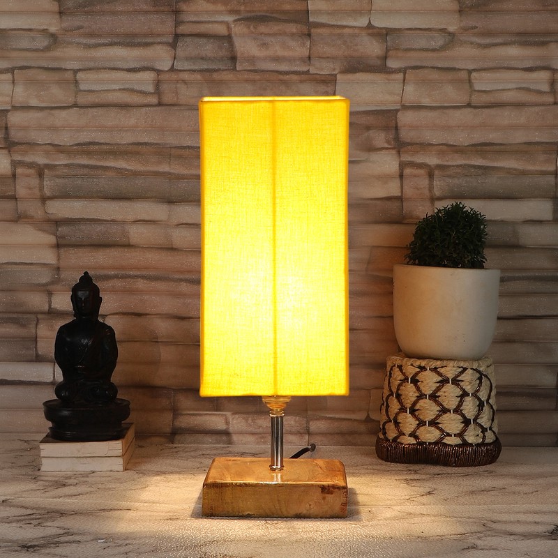 Straminea Wooden Table Lamp - Yellow