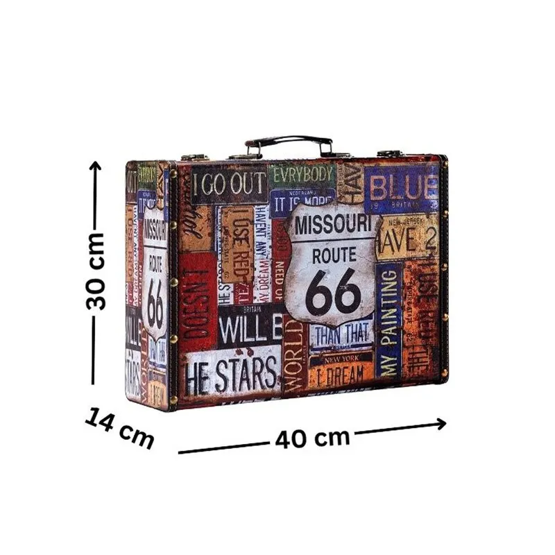 Printed storage box shown with dimension arrows on a plain background
