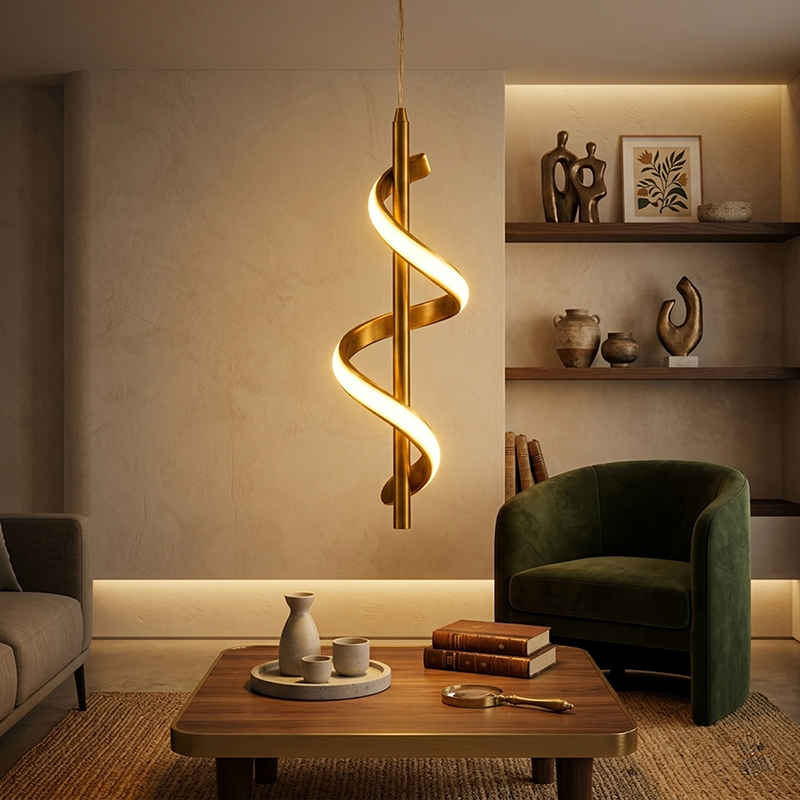 Pique Spiral Ribbon Acrylic Ceiling Lamp
