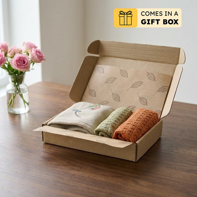 Softelle Bamboo Cotton Hand Towels with Box - Set Of Three - Bundles