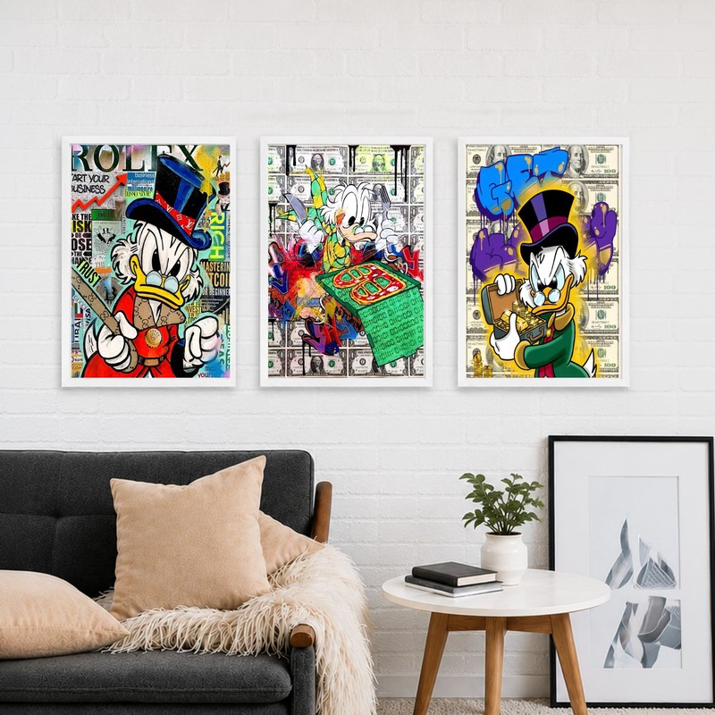 Money Bin Trio Wall Painting With Frame