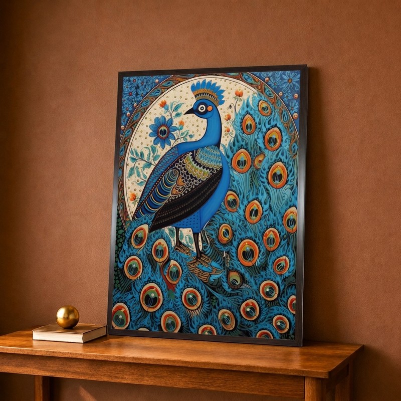 Royal Peacock Splendor Canvas Wall Painting