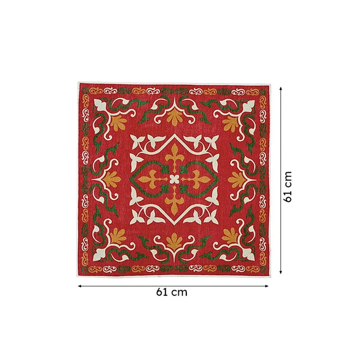 Divine Aangan Prayer Mat (Red) - 550 GSM