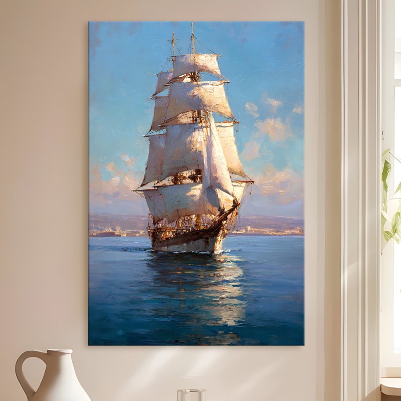 Sailing Vessel Gallery Wrapped Canvas Wall Painting