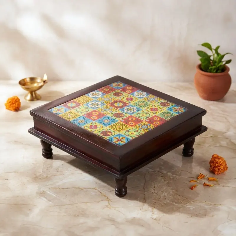 Peedha Mango Wood Stool - 15 inch