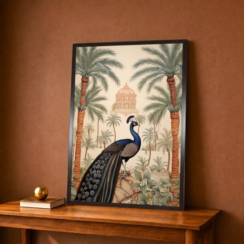 Majestic Peacock Oasis Canvas Wall Painting