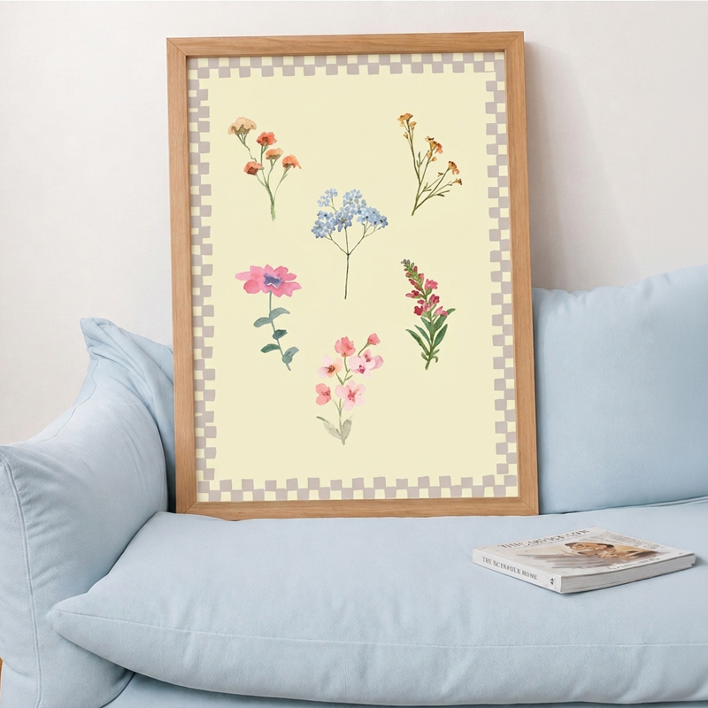 Petals in Silence Paper Wall Painting With Frame - Small