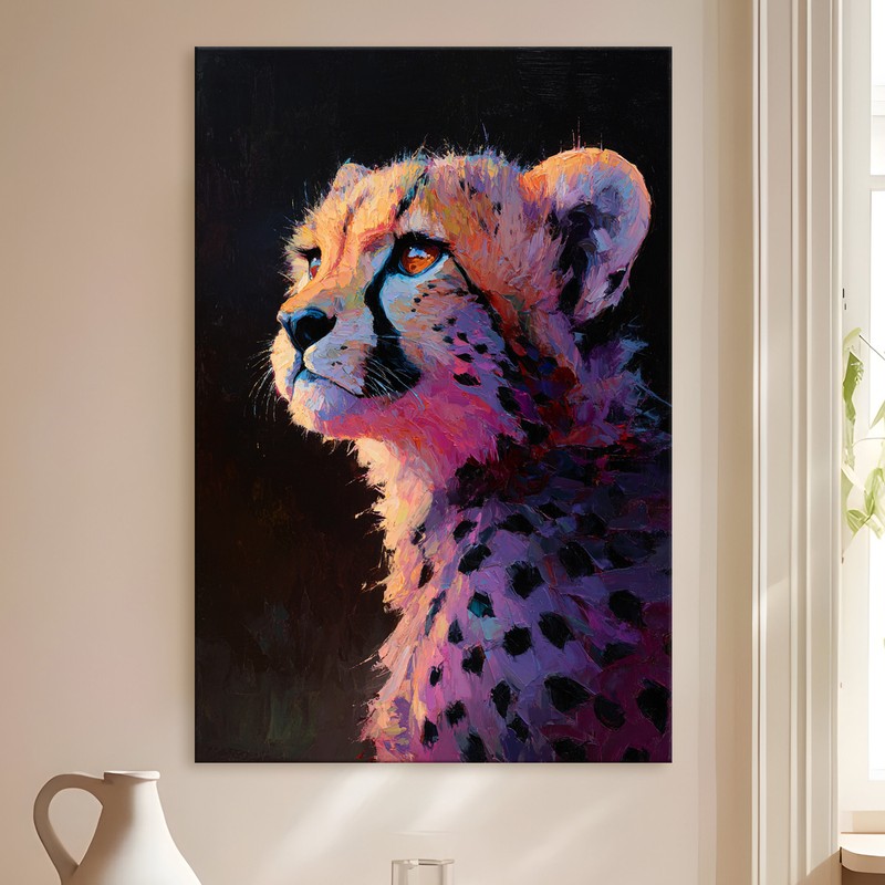 Cheetah Gaze Gallery Wrapped Canvas Wall Painting
