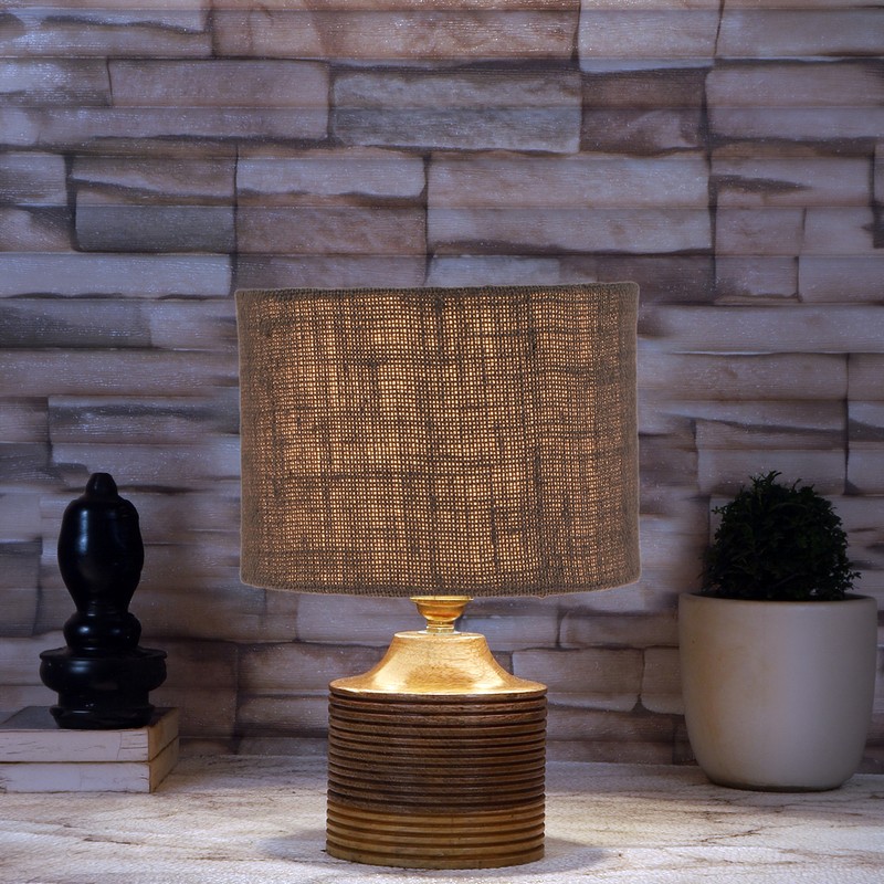 Frondosa Wooden Table Lamp - Grey