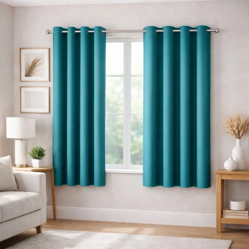 Form Fit Velvet Curtain (Teal) - Set of Two