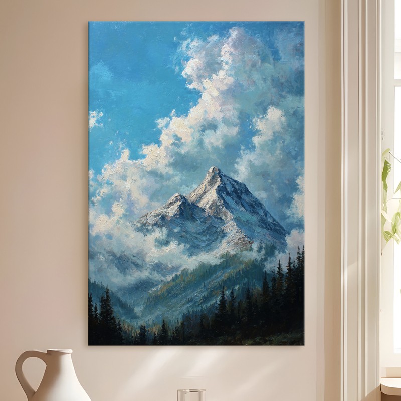 Alpine Peak Gallery Wrapped Canvas Wall Painting