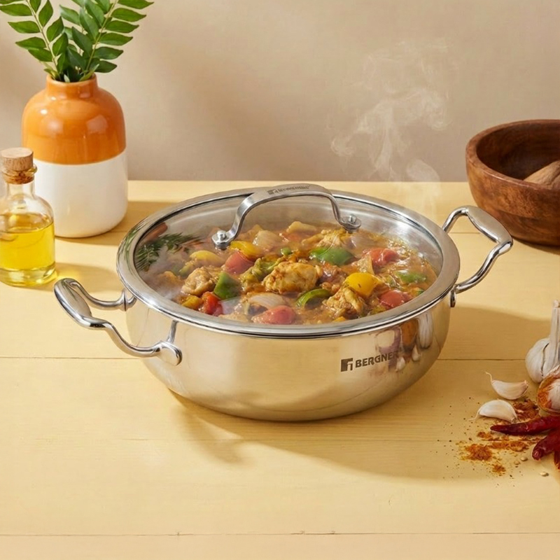 WokVista Triply Kadhai With Lid - 2500 mL - 2500 mL