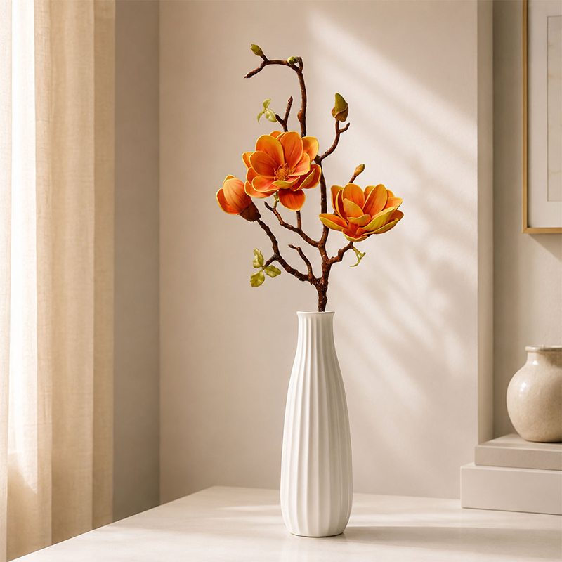 Floral Hush Ikebana Artificial Flower Stick - Orange