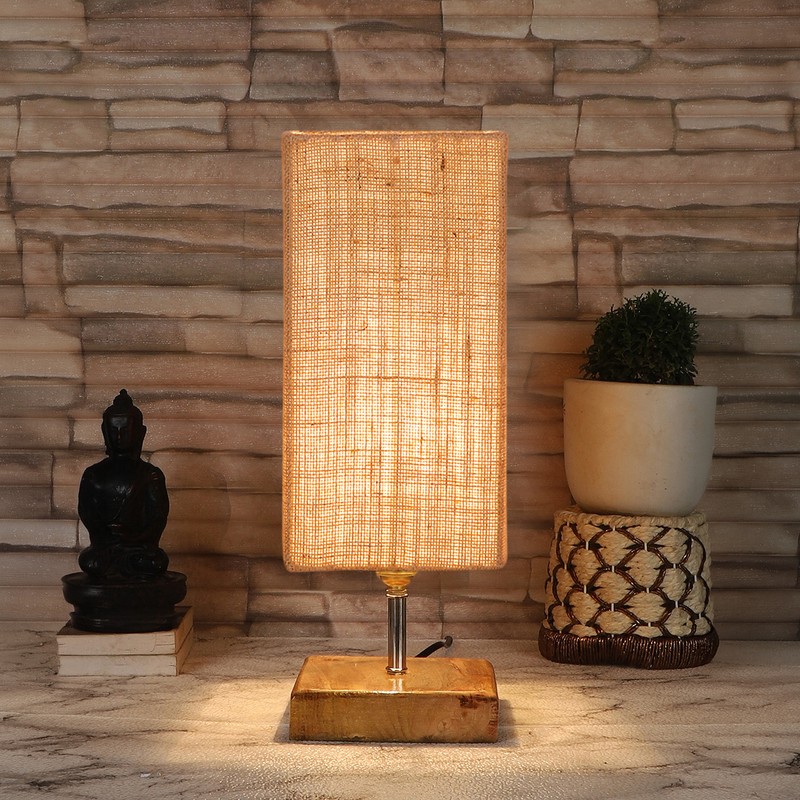 Sikoya Jute Fabric Table Lamp - Beige,Brown