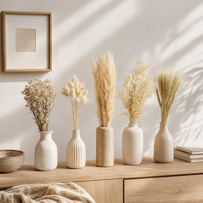 Earthy Harvest Dried Flower Bunch - Set of Five