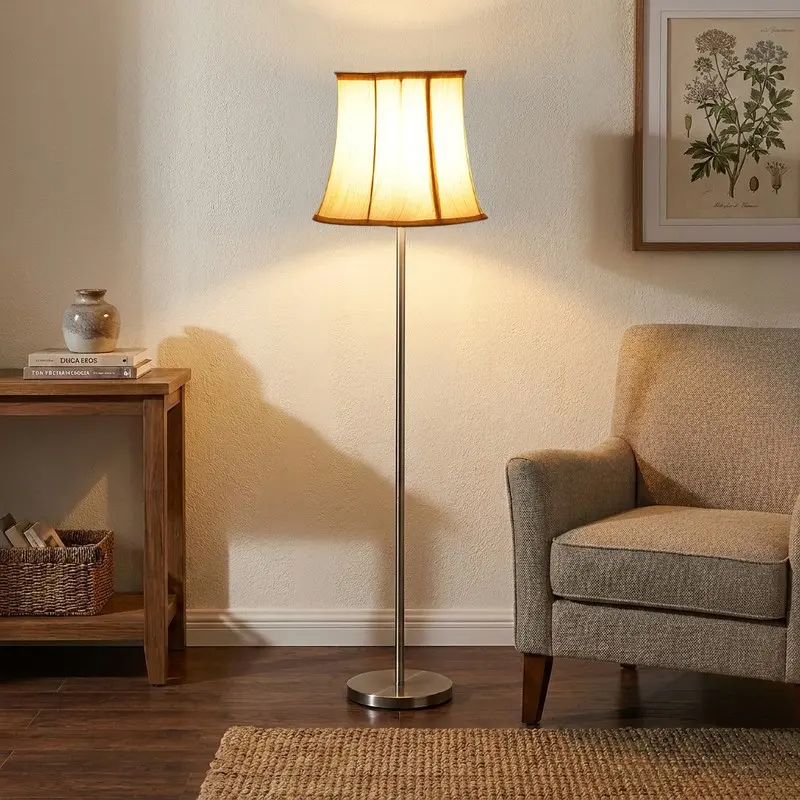 Ivory Bell Cotton Floor Lamp