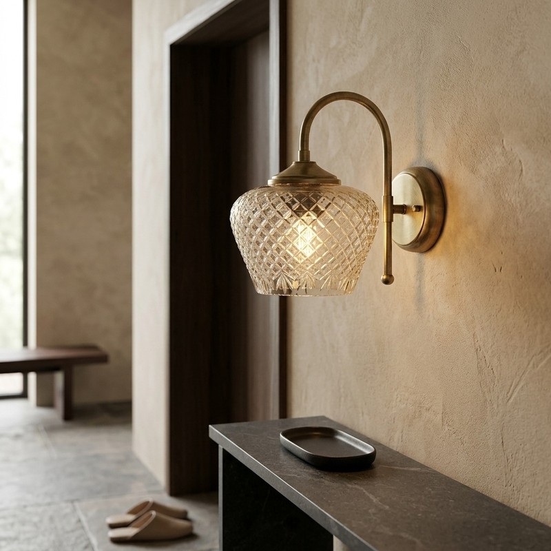 Crystal Jewel Metal & Glass Wall Lamp