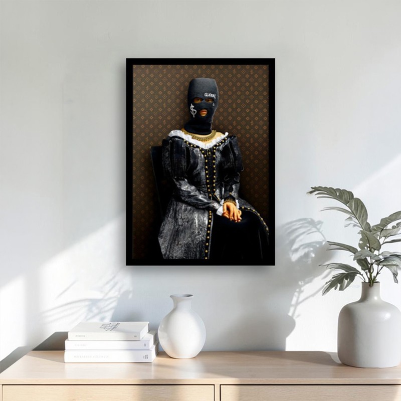 Masked Renaissance Wall Painting With Frame
