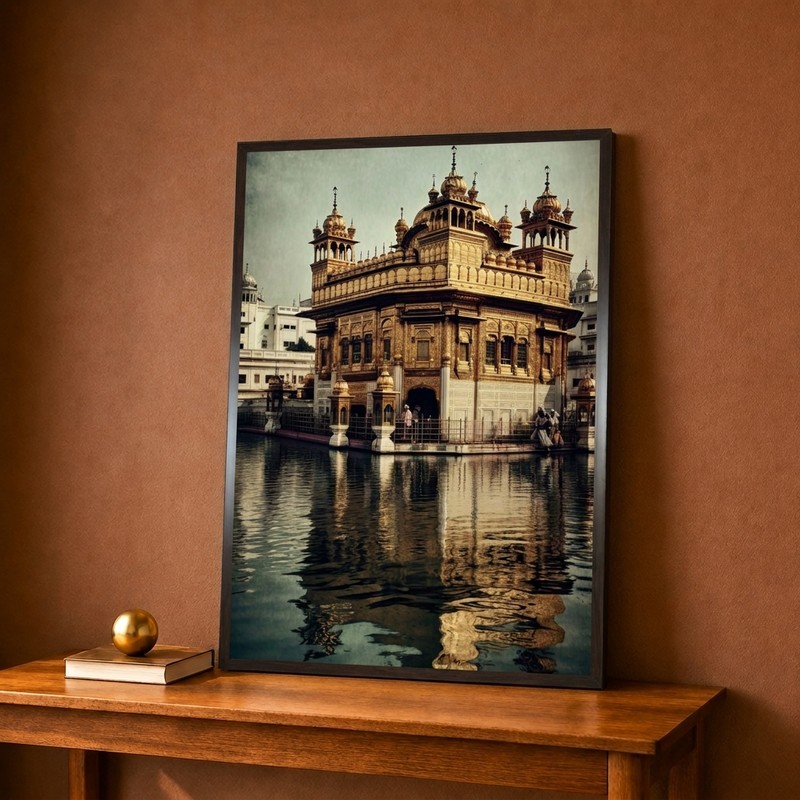 Heritage Golden Temple Canvas Wall Painting