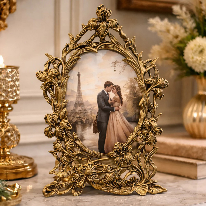 Celestial Flourish Brass Photo Frame