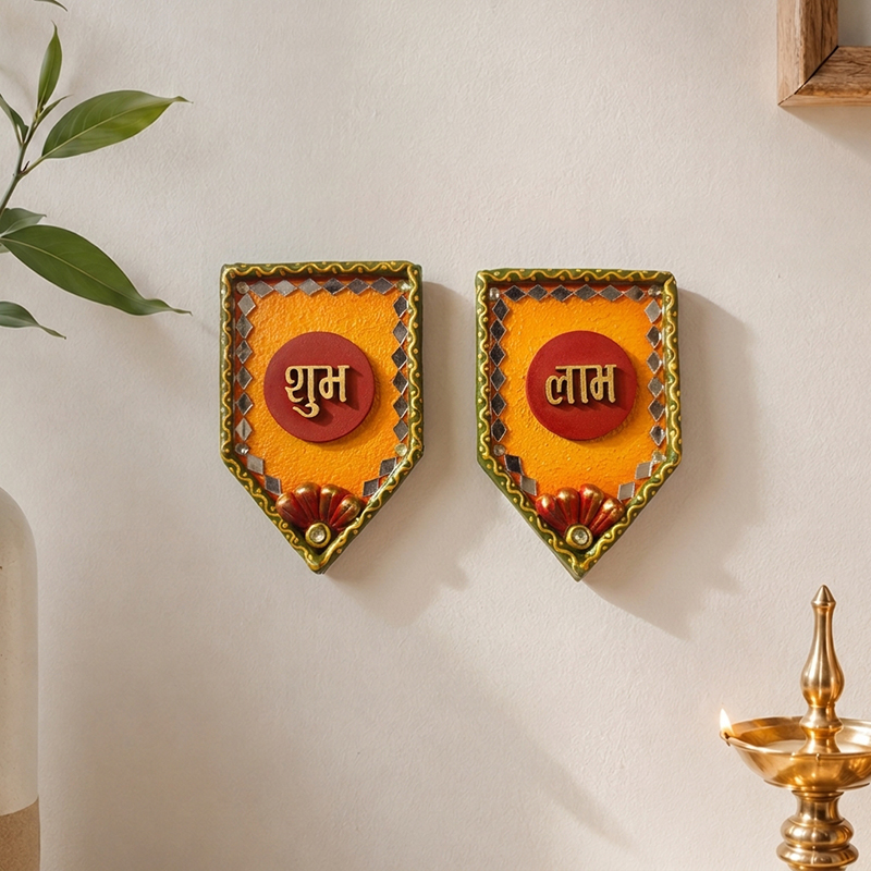 Blessings Shubh Labh Wall Accent - Set of Two