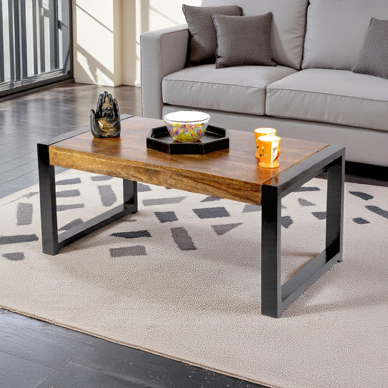 Zavex Sheesham Wooden Center Table - Honey Brown