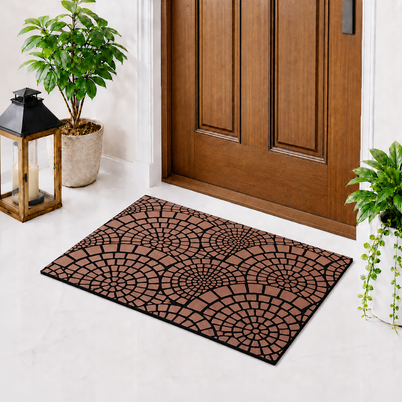 GripNest Rubber Anti-Skid Doormat - Brown - 75 x 45 cm