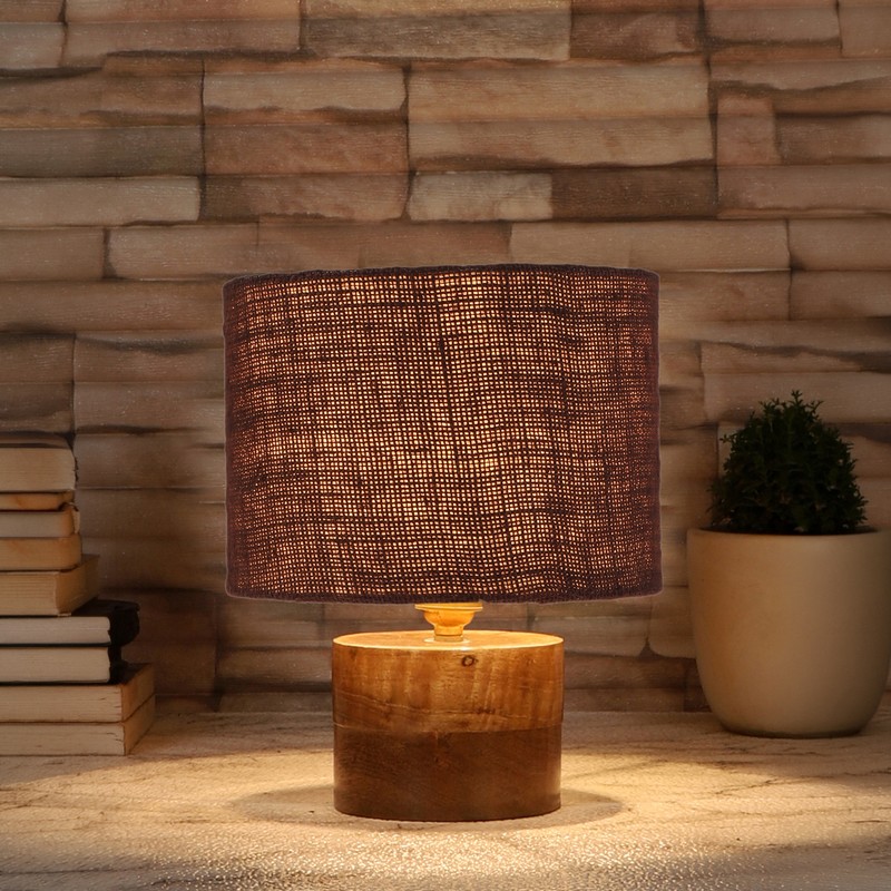 Hylaea Wooden Table Lamp - Black