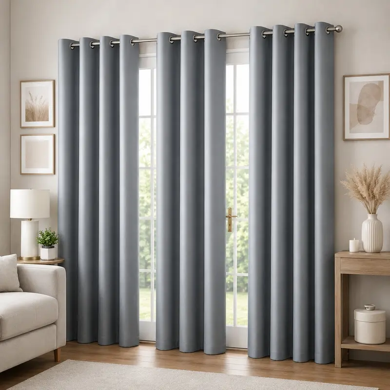 Form Fit Velvet Curtain (Grey) - Set of Three