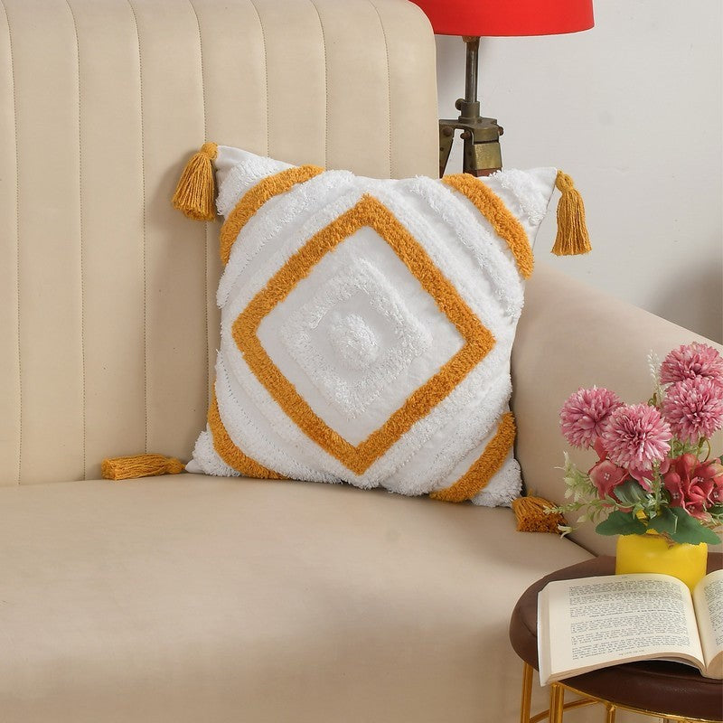 Kasper Chroma Tufted Cushion Cover - Yellow