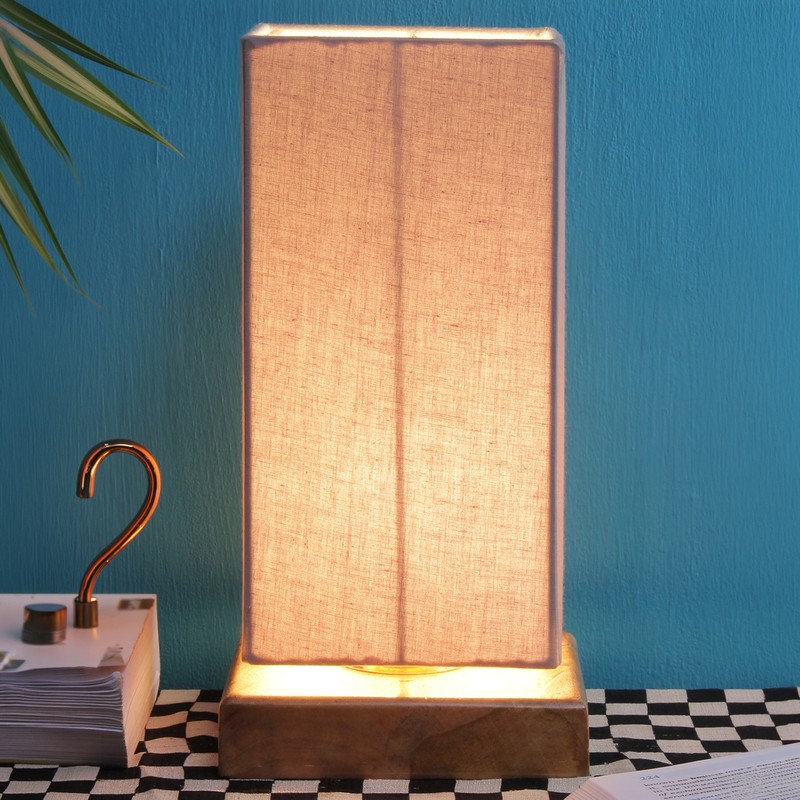 Tignum Wooden Table Lamp - Grey