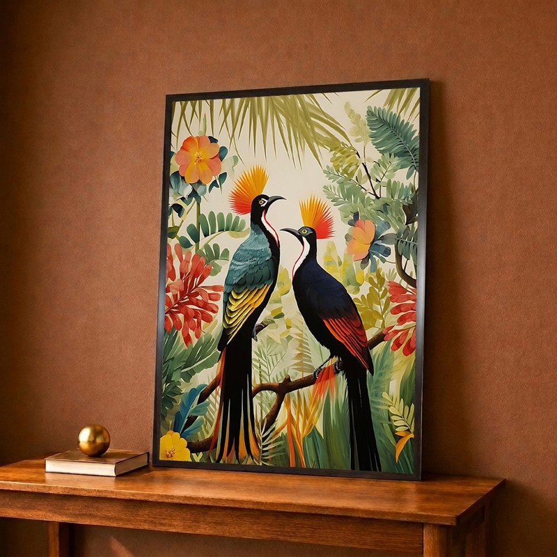 Tropical Paradise Birds Canvas Wall Painting