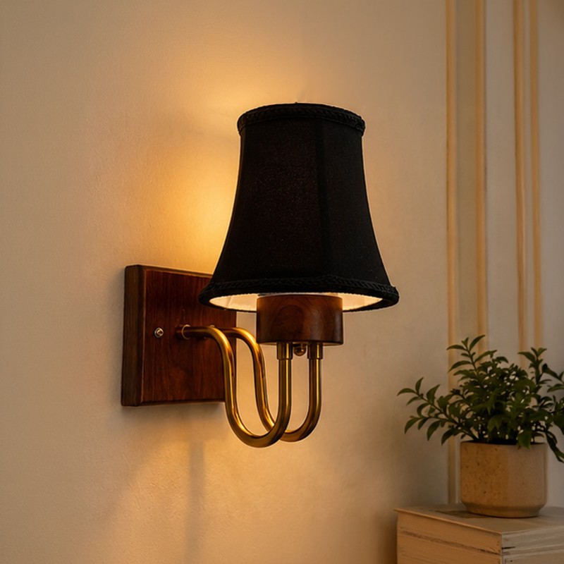 Calista Cotton Wall Lamp - Black