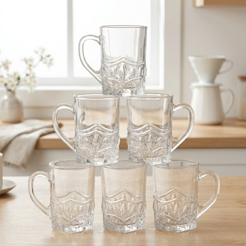 Brew Haven Glass Beer Mug (100 mL Each) - Set of Six