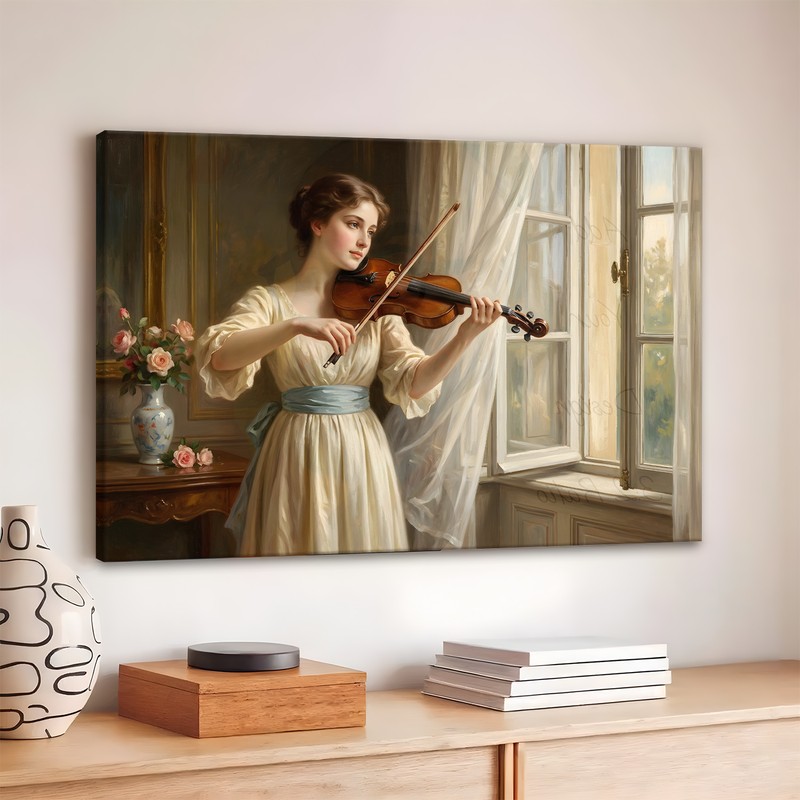 Violin Serenade Canvas Wall Art - 380 GSM