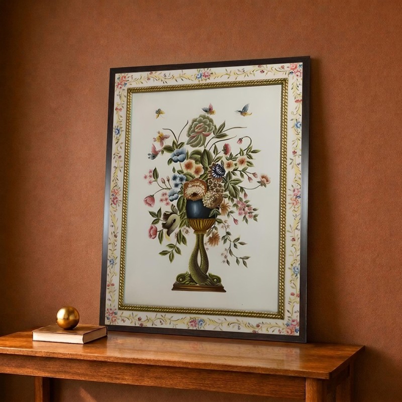 Ornate Floral Vase Canvas Wall Painting