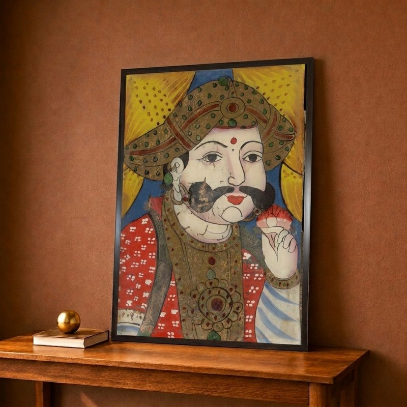 Royal Maharaja Portrait Canvas Wall Painting