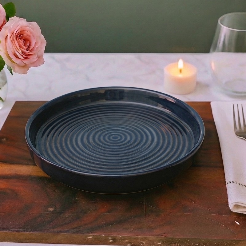 Dessert Delight Ceramic Quarter Plate - Black