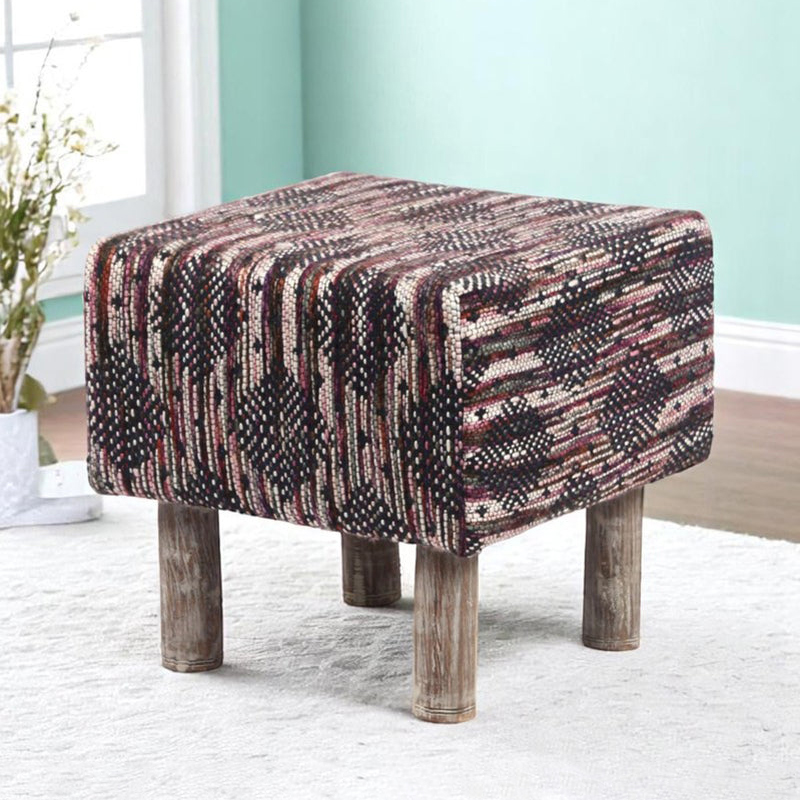 Wrixon Acacia Wooden Ottomans - Multicolor