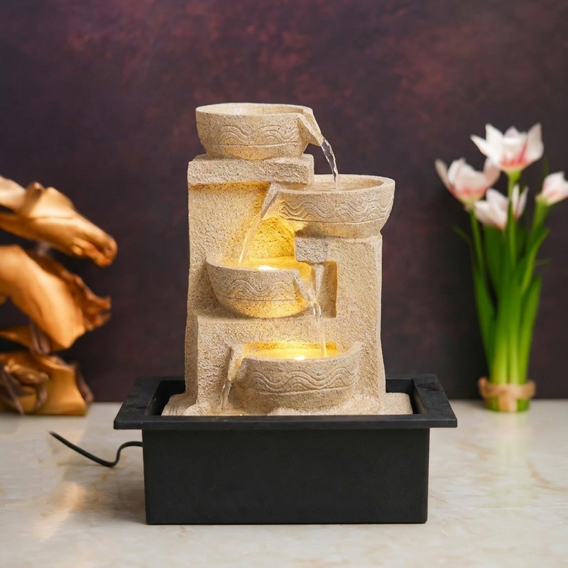 Earthstone Tier Cascade LED Fountain
