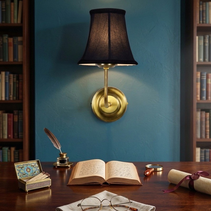 Orelia Classic Cotton Wall Lamp - Black