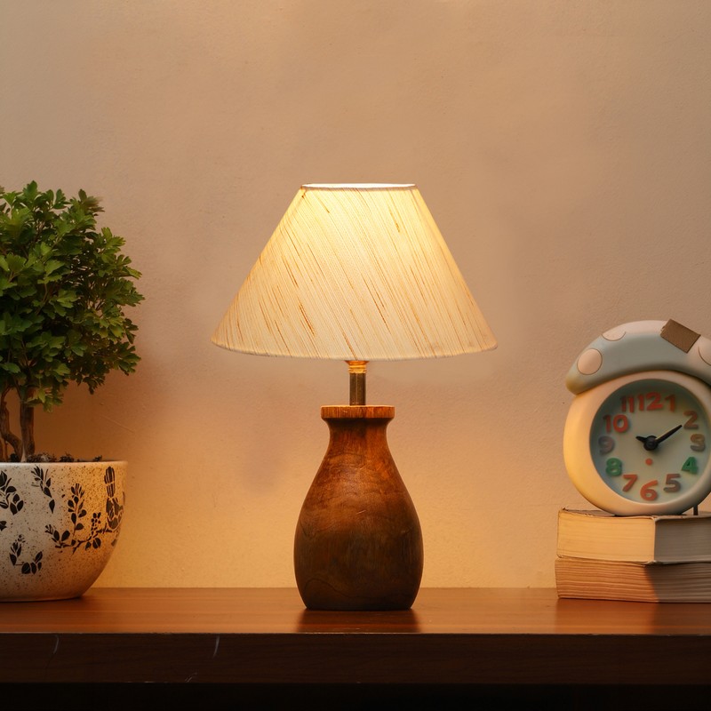 Pyrula Wooden Table Lamp - Beige