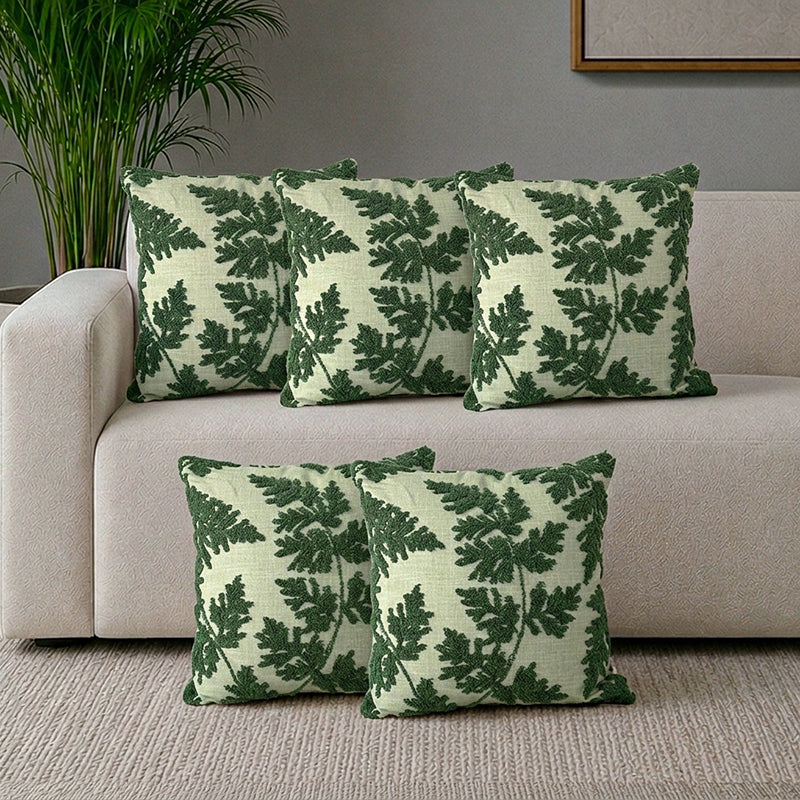 Fernweave Tufted Cushion Cover Set - Set Of Five