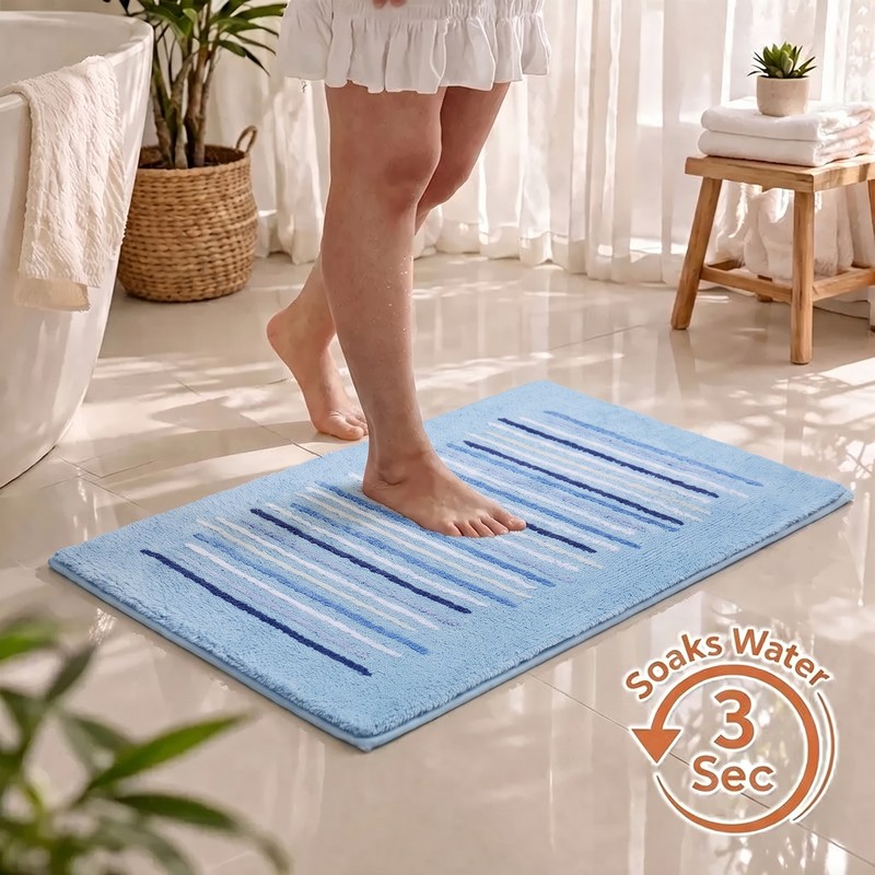 Haven Comfort Anti Skid Bath Mat - Blue - 40 x 60 cm