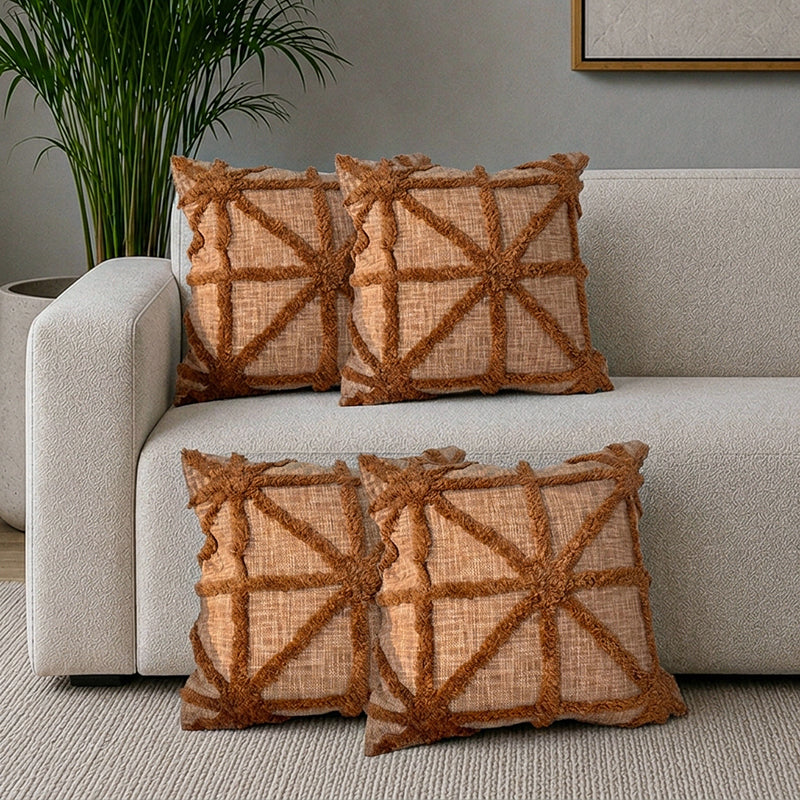 Terra Weft Tufted Cushion Cover Set - Set Of Four