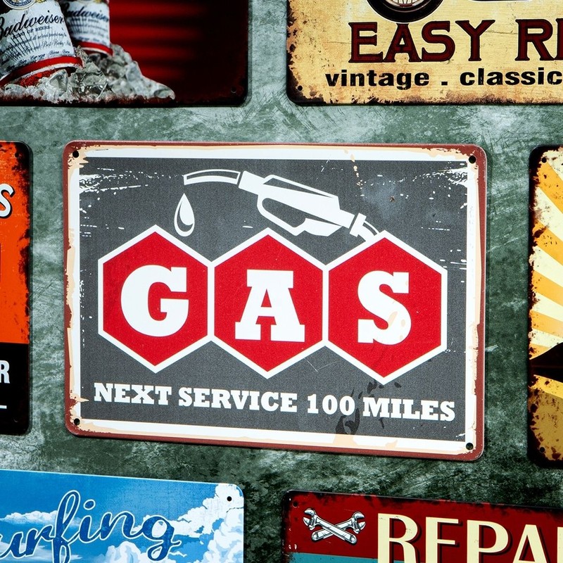 Next Gas Station Metal Wall Accent