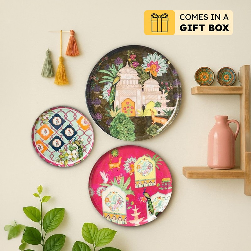 Ajmer Charm Metal Wall Plate - Set Of Three