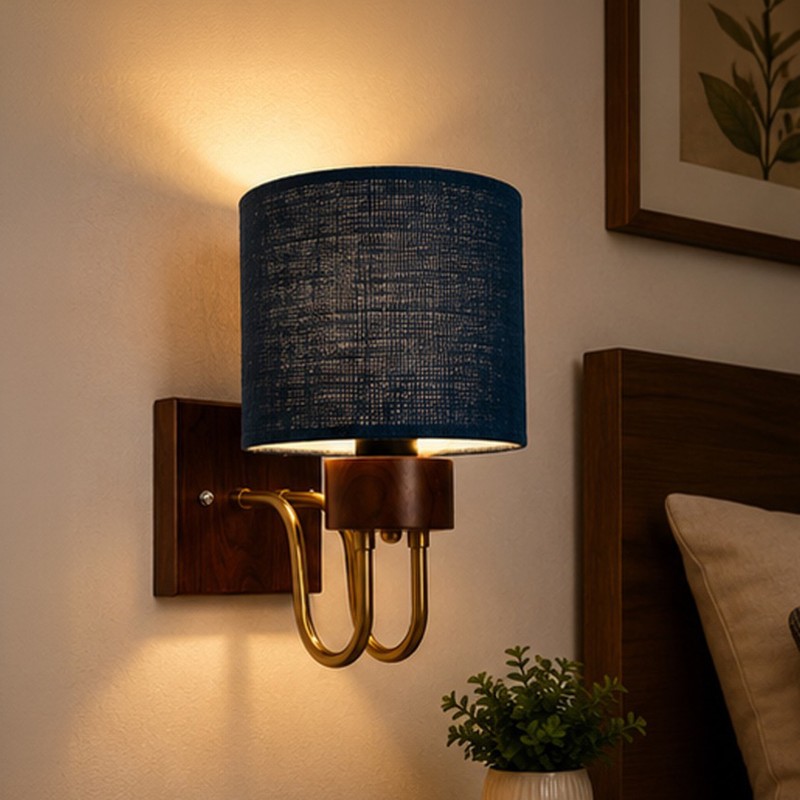 Aurevia Loop Jute Wall Lamp - Blue